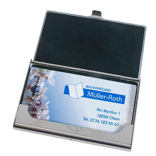 Visitenkartenbox Silber – Bild 2